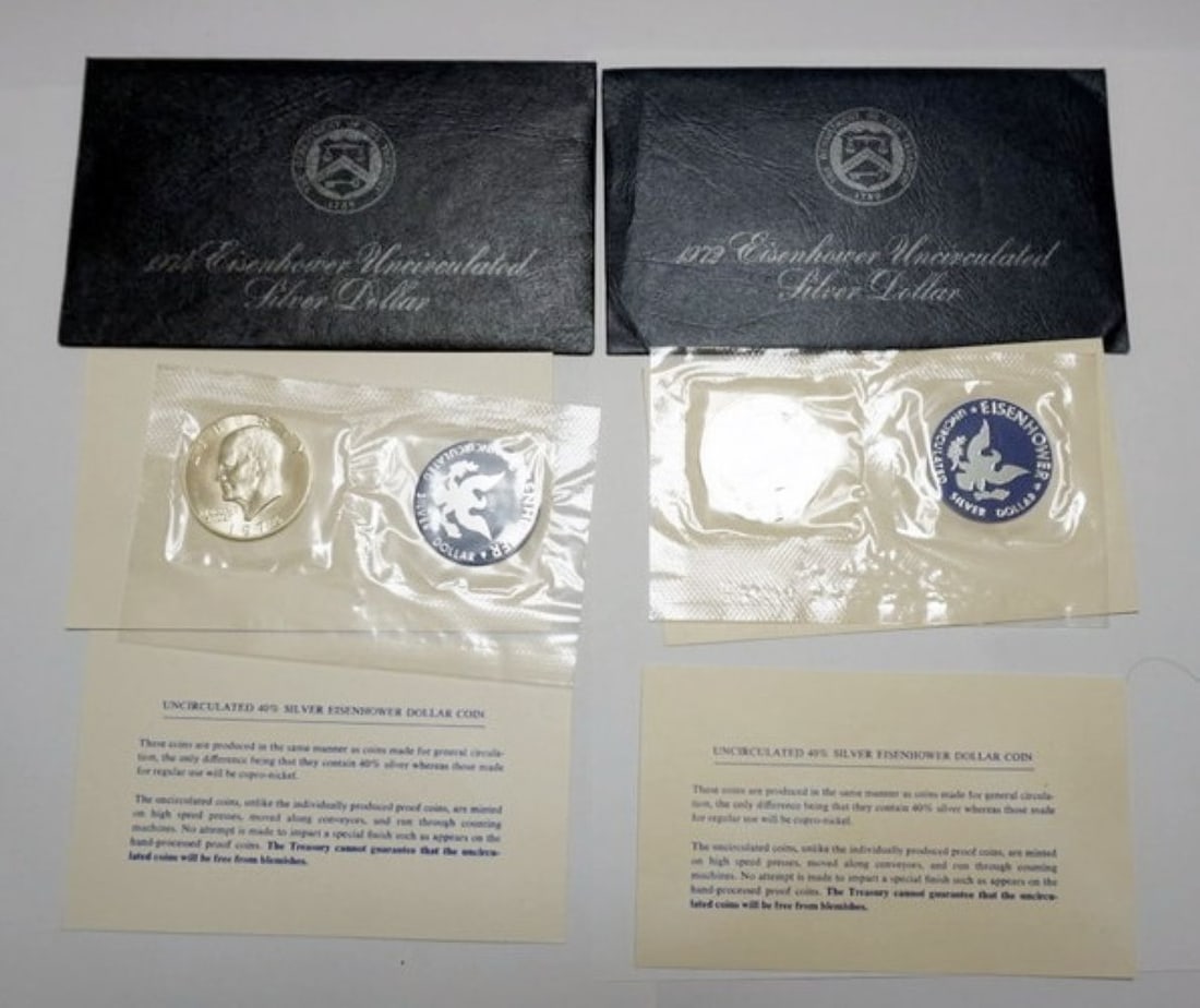 EISENHOWER DOLLARS: 1972 & 1974 EISENHOWER PROOF UNCIRCULATED DOLLARS
