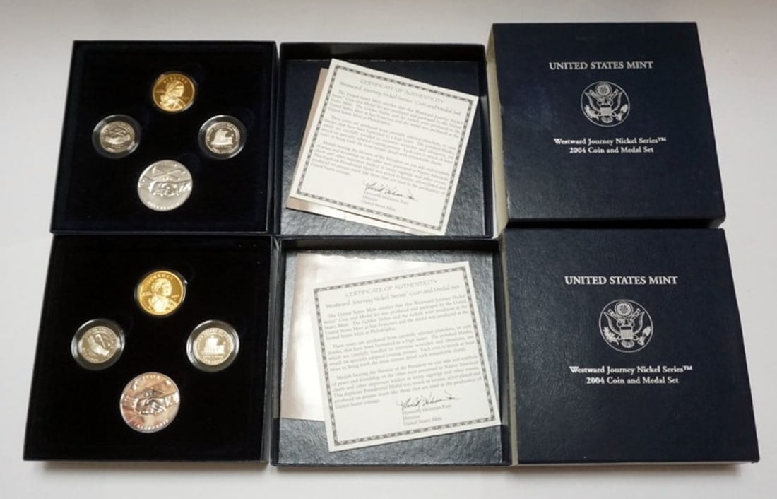 WESTWARD JOURNEY SET: 2 - 2004 U.S. MINT WESTWARD JOURNEY NICKEL SERIES AND METAL SET
