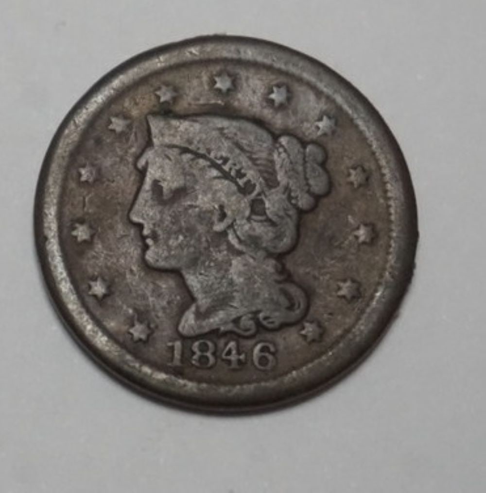 1846 LIBERTY BRAIDED HAIR LARGE CENT: 1846 LIBERTY BRAIDED HAIR LARGE CENT