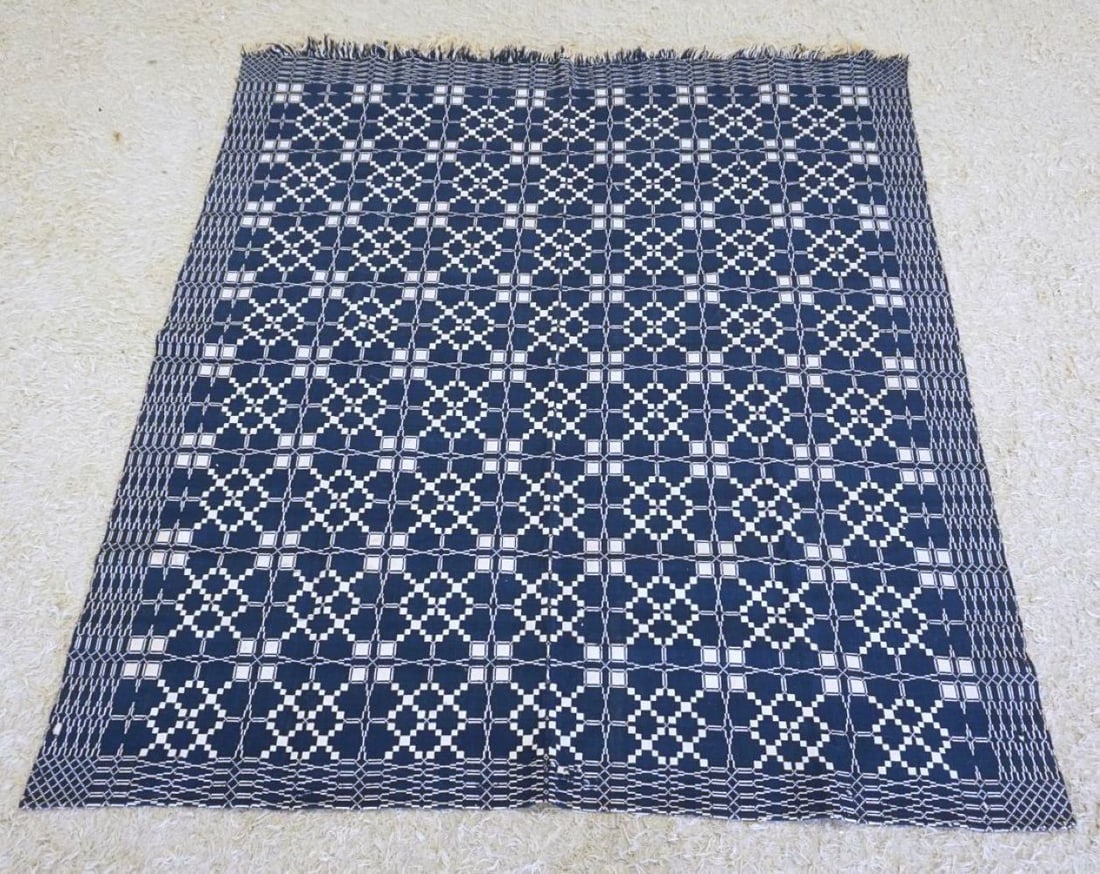 ANTIQUE HAND WOVEN COVERLET (1 of 4)