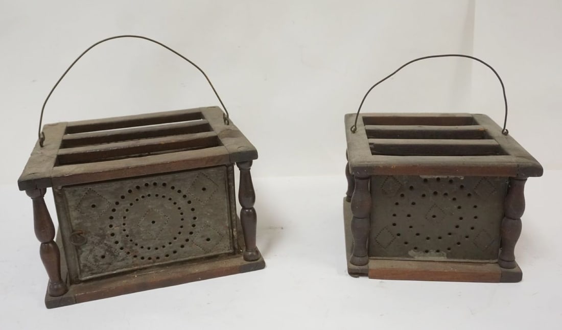 PRIMITIVE PUNCHED TIN FOOT WARMERS (1 of 4)