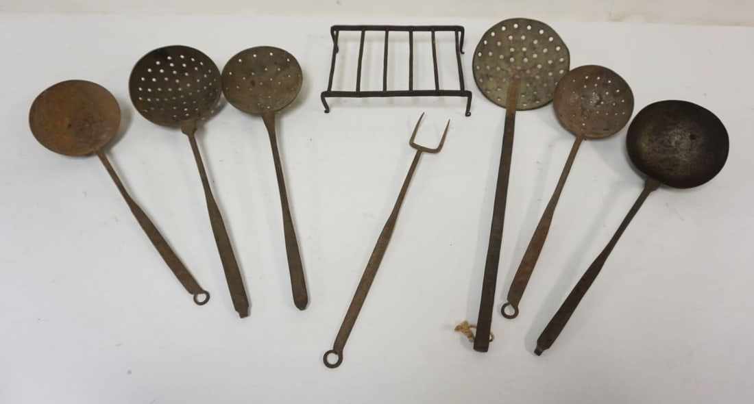 GROUP OF PRIMITIVE WROUGHT IRON KITCHEN ITEMS (1 of 4)