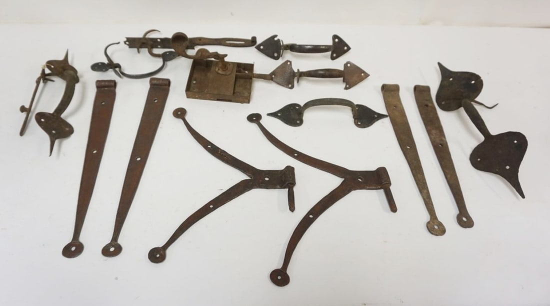 GROUP OF ASSORTED HAND FORGED IRON DOOR HARDWARE (1 of 5)