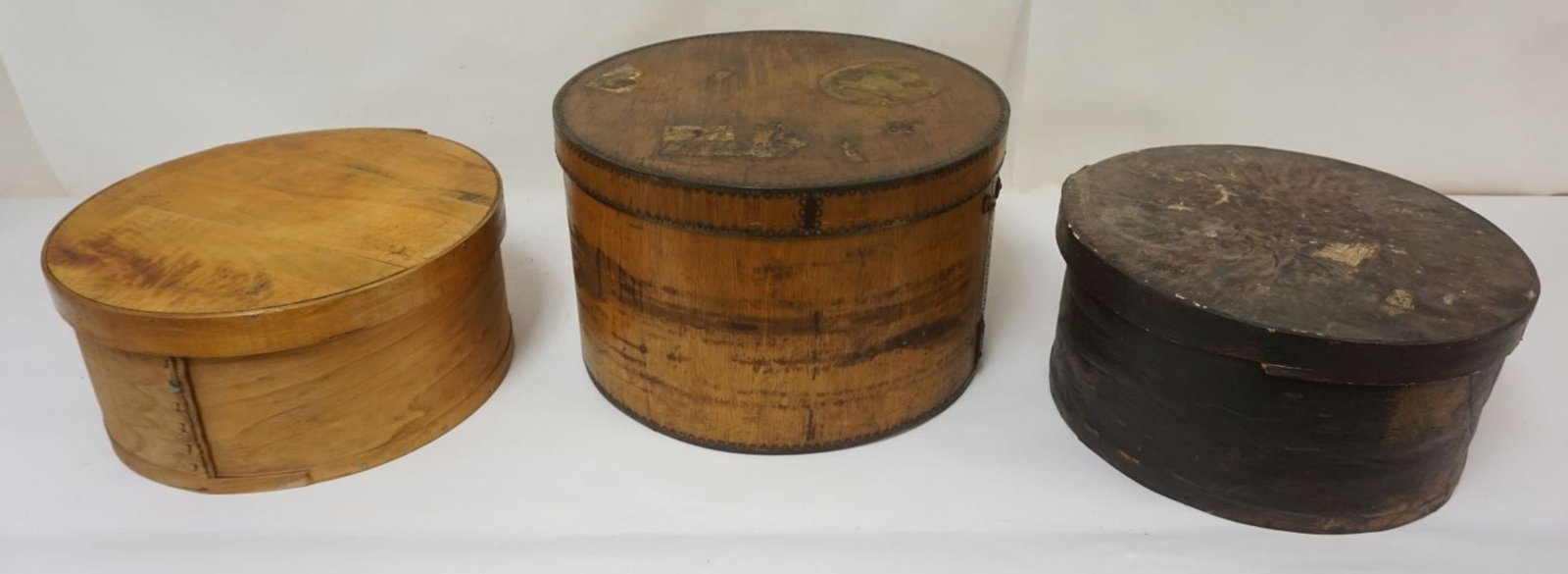 GROUP OF 3 WOOD HAT/PANTRY BOXES (1 of 7)