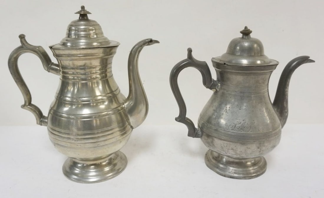 A. GRISWOLD PEWTER TEA POTS (1 of 5)