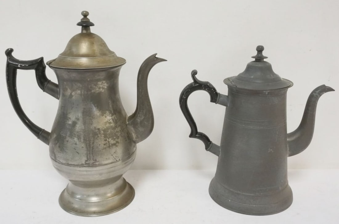 ROSWELL GLEASON PEWTER TEA POTS (1 of 5)