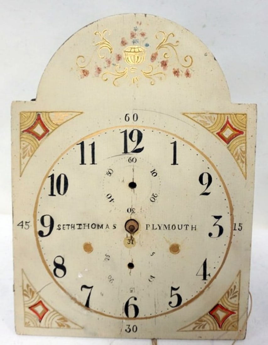 WOOD CASE CLOCKS FACE AND WORKS (1 of 3)
