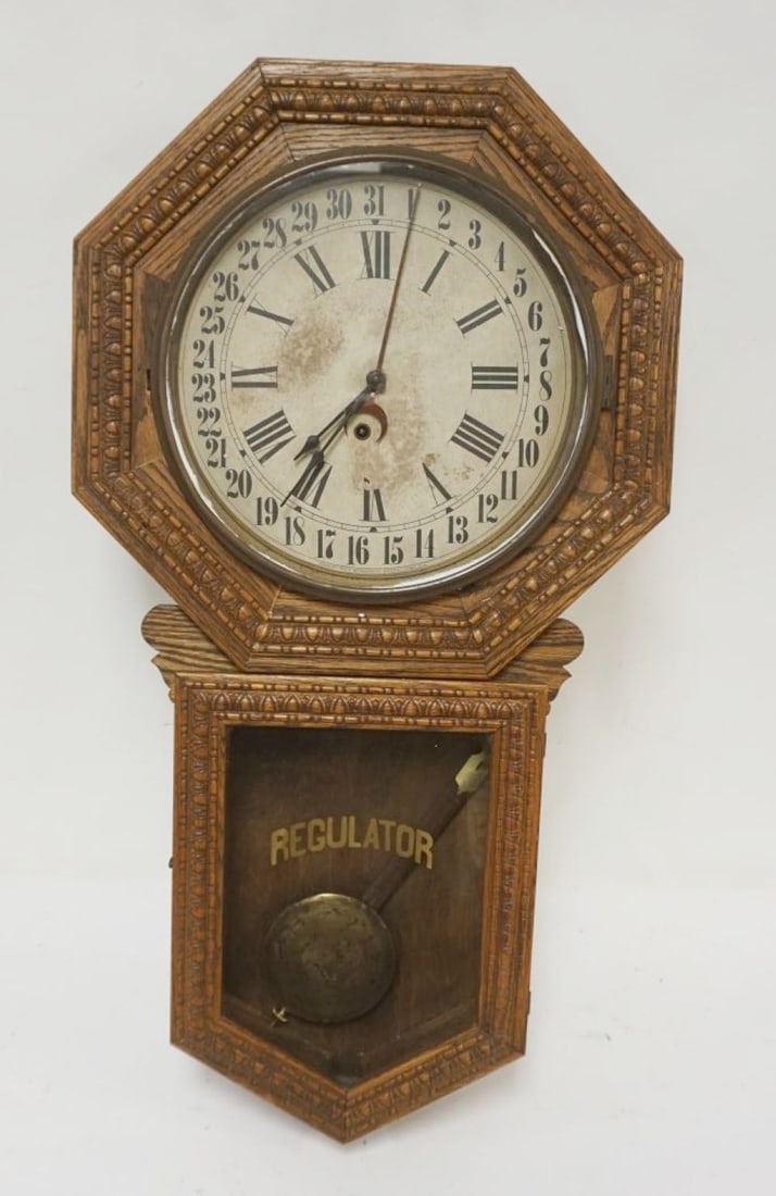 INGRAHAM CALENDAR REGULATOR CLOCK (1 of 2)