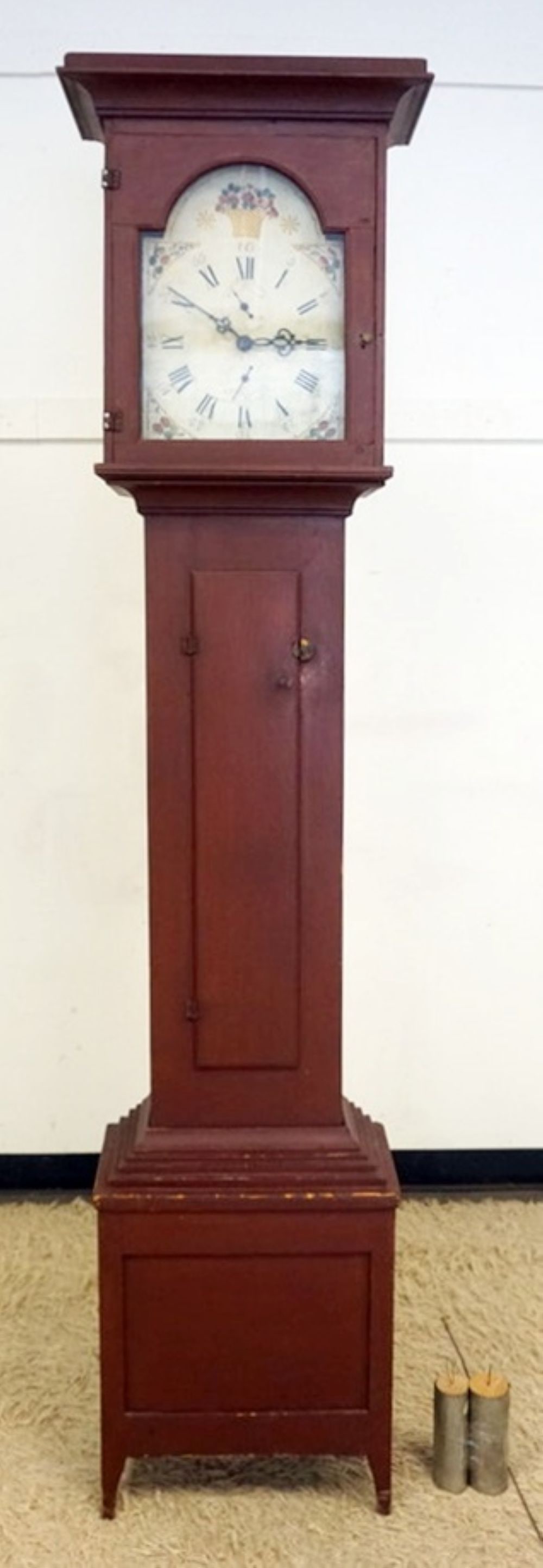 ANTIQUE TALL CASE GRANDFATHER'S CLOCK (1 of 10)
