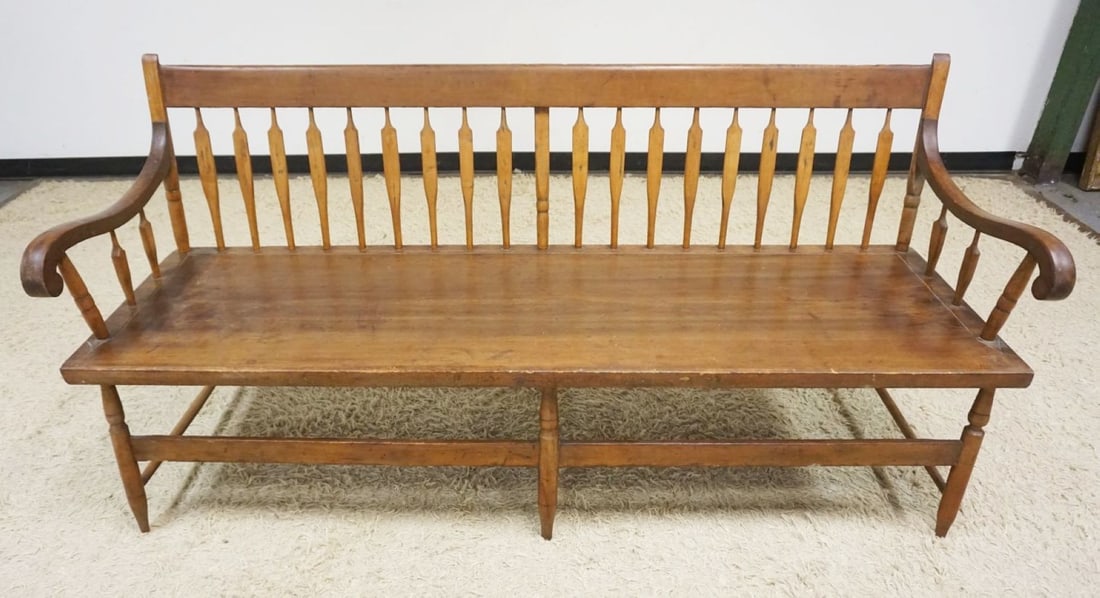 PRIMITIVE PINE PLANK BOTTOM DEACON'S BENCH (1 of 4)