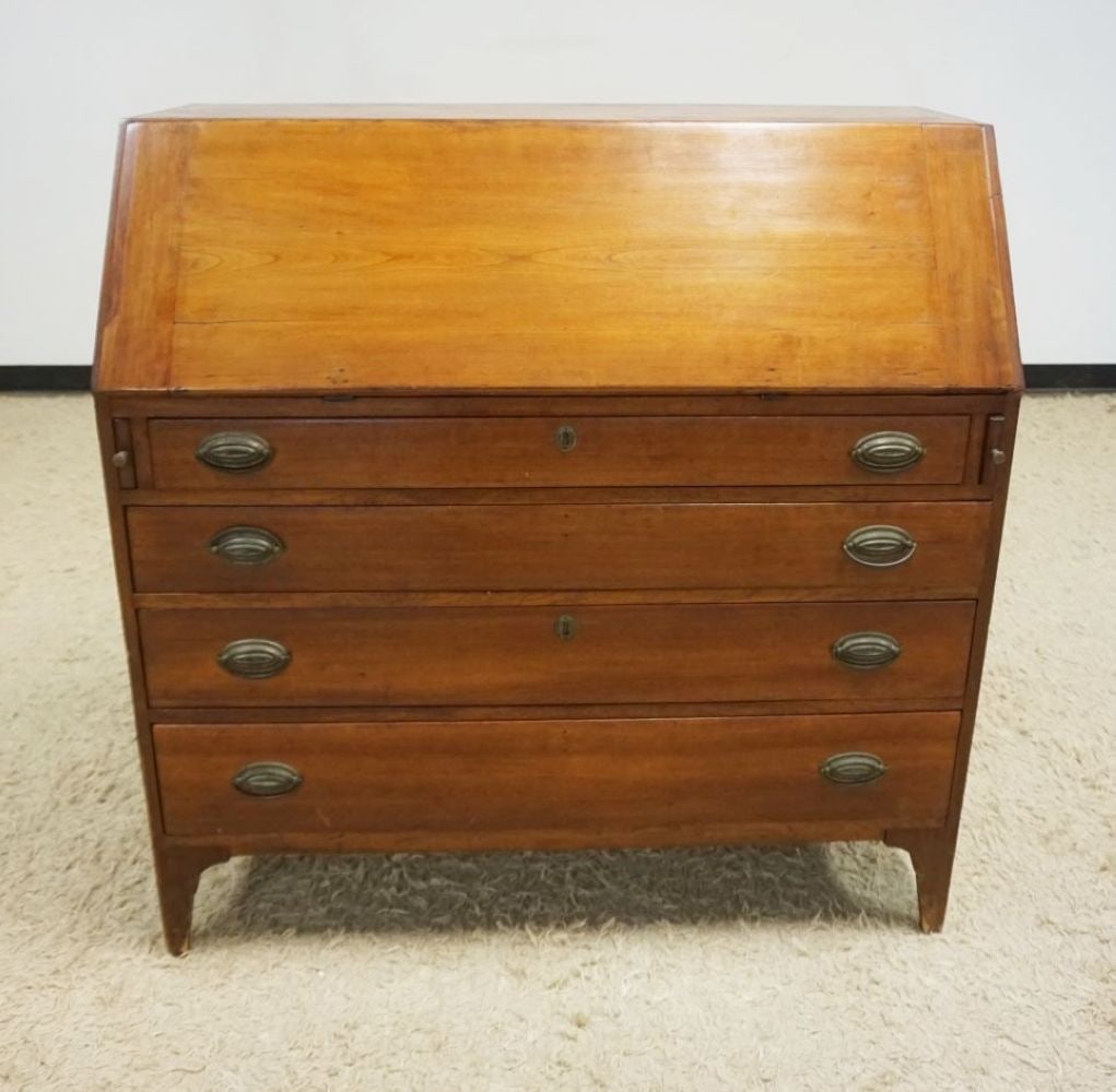 ANTIQUE CHERRY DOVETAILED SECRETARY DESK (1 of 8)
