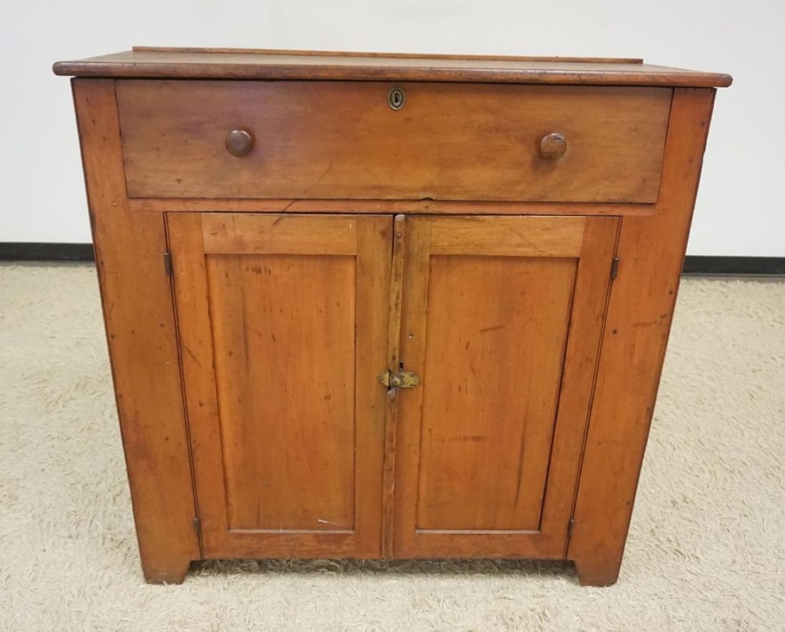 PRIMITIVE ONE DRAWER 2 DOOR JELLY CUPBOARD (1 of 7)