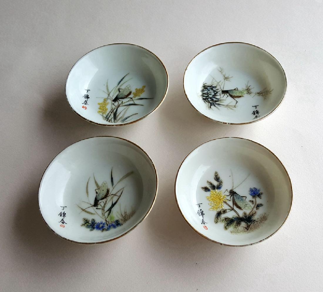 4 Chinese Famille Rose Porcelain Dishes (1 of 10)