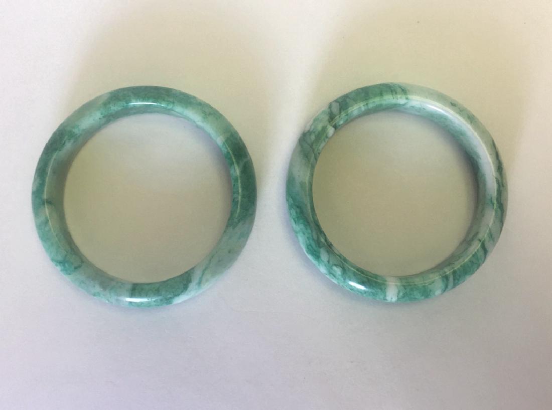 Pair  Chinese Carved  Jadeite Bracelets (1 of 4)