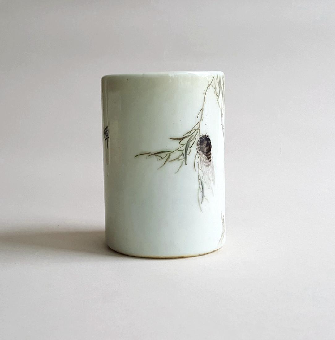 Chinese Porcelain Famille Rose Brush Pot (1 of 9)