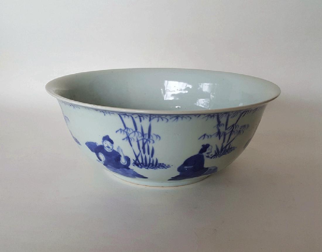 Large Chinese Blue & White Porcelain Bowl (1 of 7)