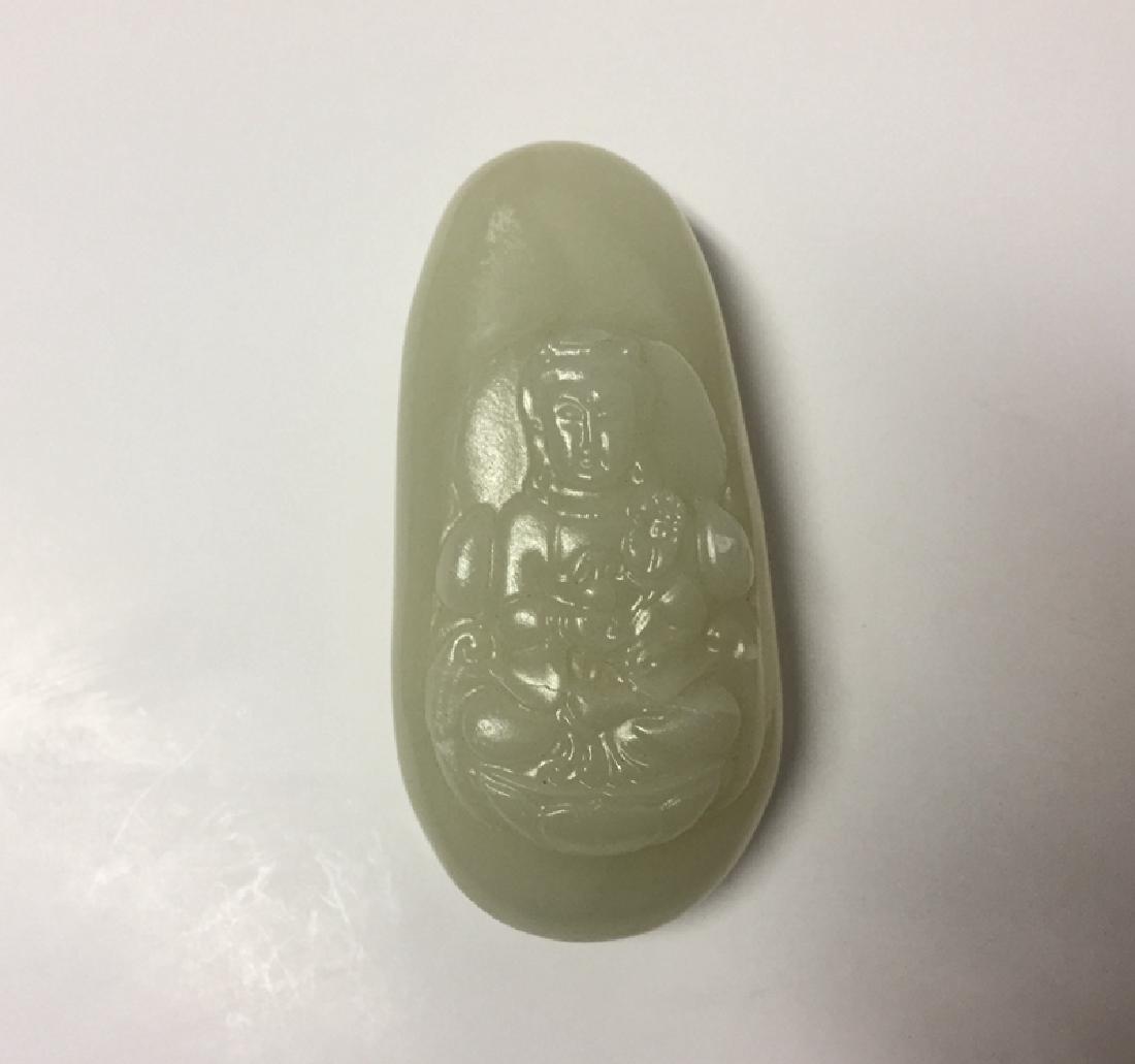 A Large Chinese Carved Jade Buddha Piece (1 of 6)