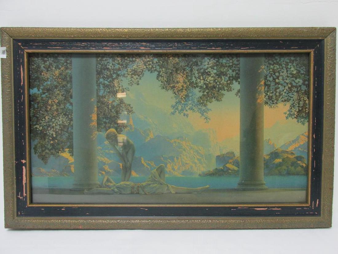 MAXFIELD PARRISH FRAMED PRINT: THE HOUSE OF ART PRINT, VINTAGE, 12"X20"