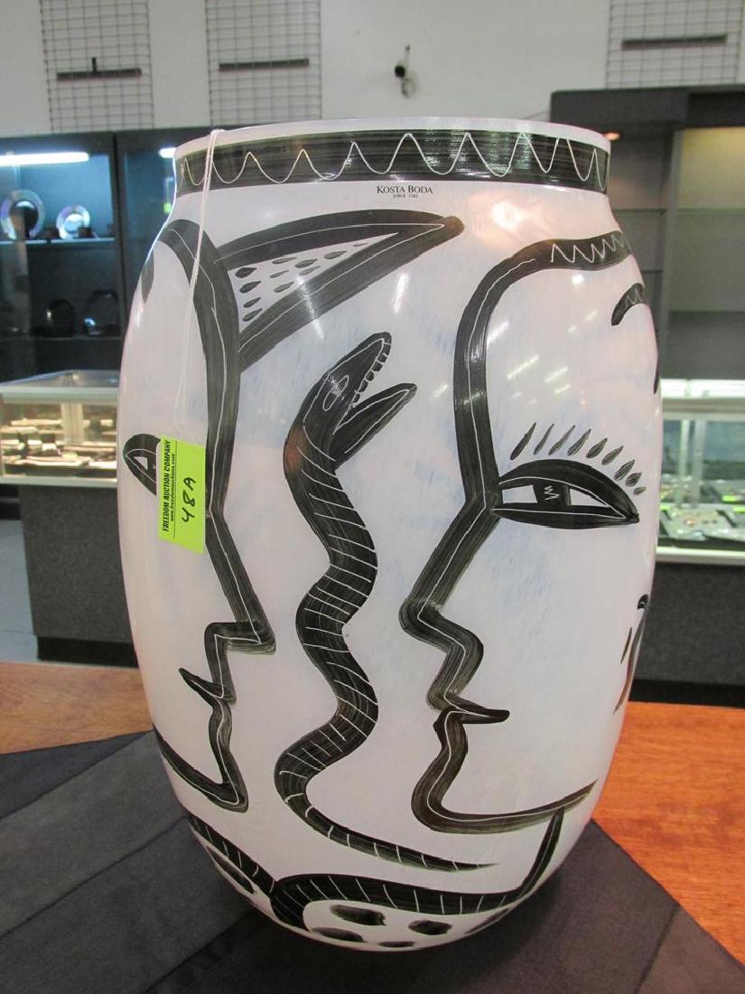 ULRICA HYDMAN-VALLIEN, KOSTA BODA "CARAMBA" VASE: ADAM, EVE, SERPENT, WITH LABEL