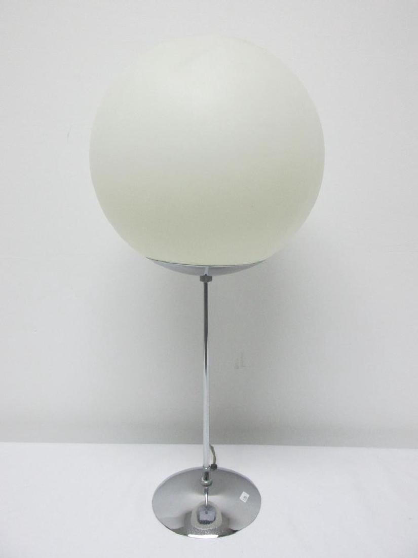 SONNEMAN BALL LAMP ON CHROME BASE: HEIGHT IS 26"