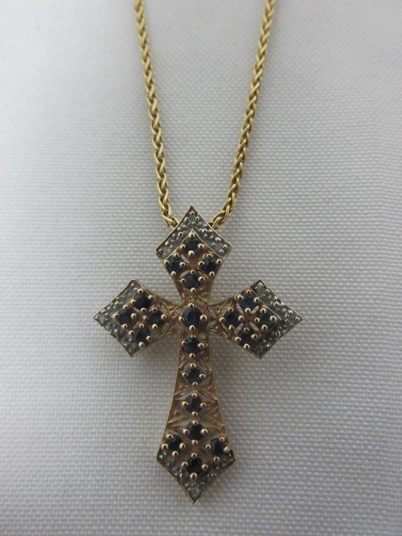10K GOLD CROSS ON 14K GOLD CHAIN: SEE TITLE