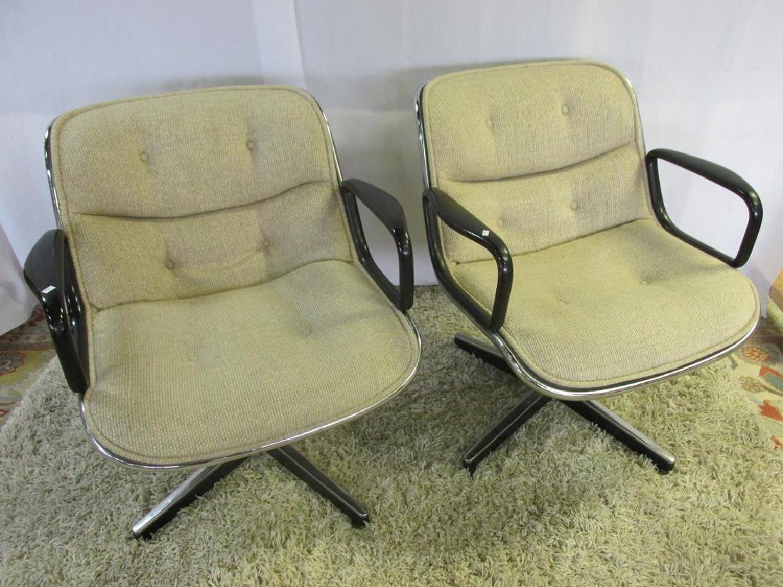 2 CHARLES POLLOCK FOR KNOLL PEDESTAL BASE CHAIRS: SEE TITLE