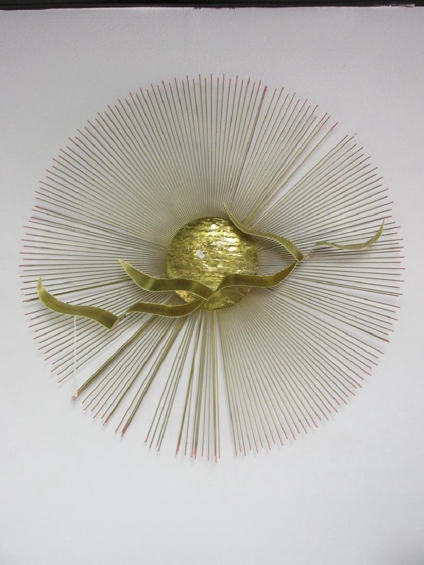 LARRY DUVALL GULLS IN SUNBURST METAL WALL ART: 33"