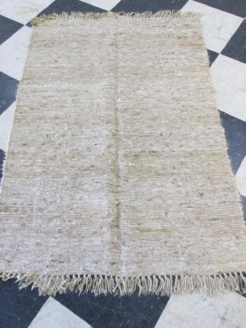 HAND LOOMED ALL WOOL RUG, NAT'L HANDSPUN WOOL (1 of 2)