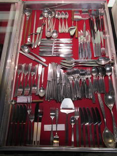 135 PC. MODERN DESIGNER FLATWARE: SWEDEN, NORWAY, FINLAND INCLUDING TIAS ECKHOFF'S INKA, BERTEL GARDBERG'S TRIENNALE, SIGURD PERSSON'S SERVUS, GUSTAV, MOTALA AND OTHERS