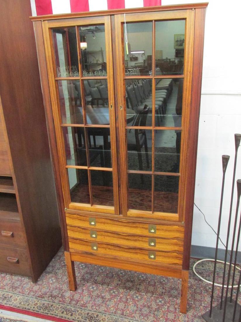 TORBJORN AFDAL FOR BRUKSBO (ATTR.) ROSEWOOD LIT CABINET (1 of 3)