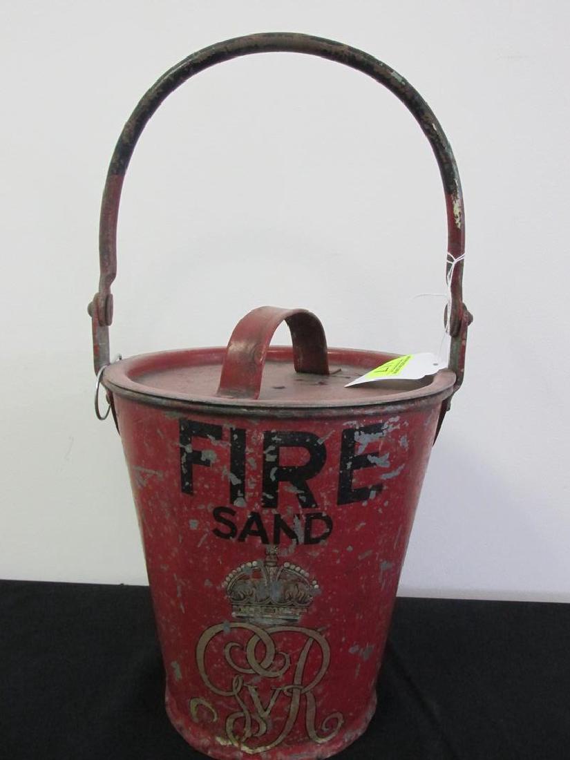 1920'S WELL MARKED ENGLISH METAL FIRE BUCKET (1 of 2)