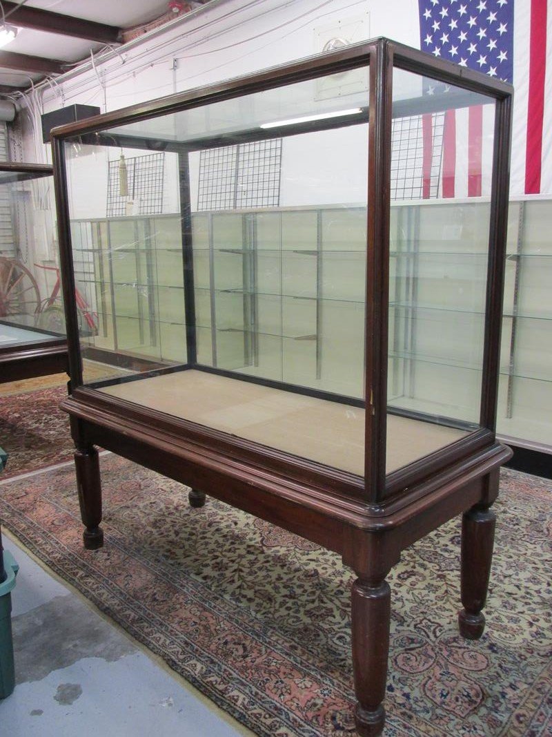 ANTIQUE MAHOGANY MUSEUM DISPLAY CASE (1 of 1)
