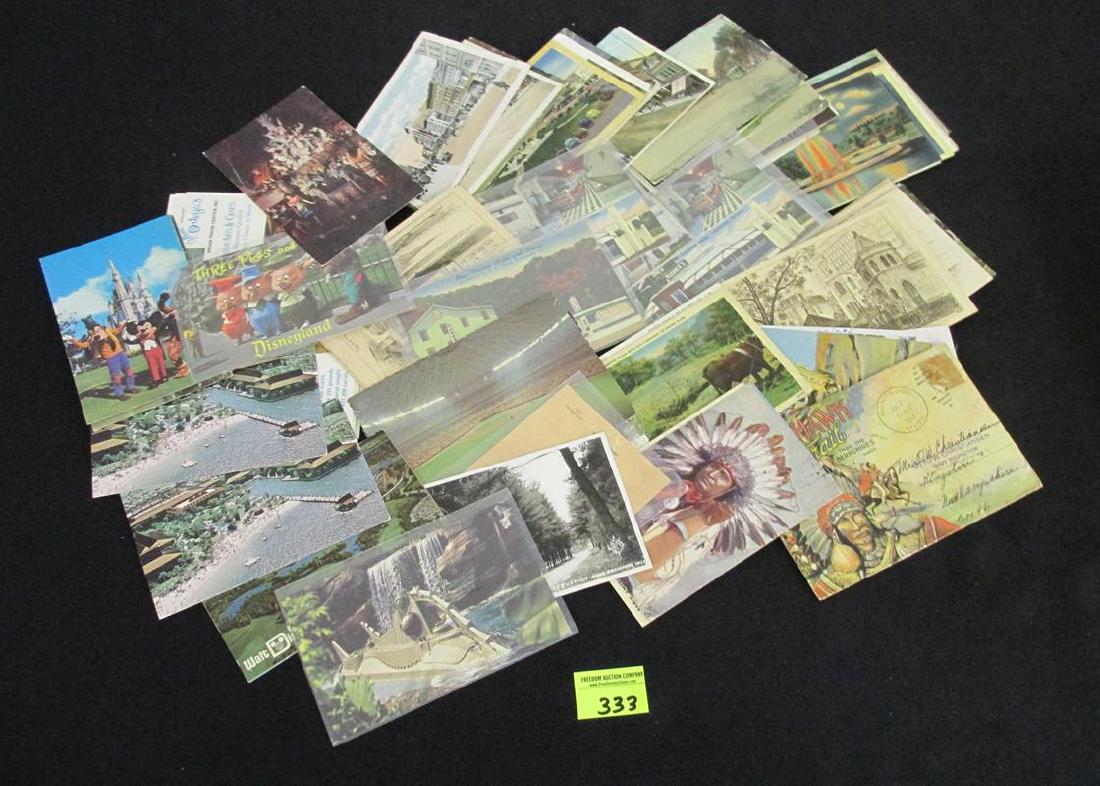 VINTAGE POSTCARDS, DINERS, DOWNTOWNS, DISNEY, NATIVE: SEE TITLE