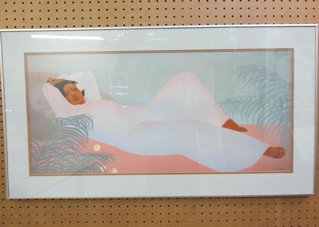 PEGGY HOPPER (HAWAII), PRINT OF RECLINING WOMAN (1 of 2)