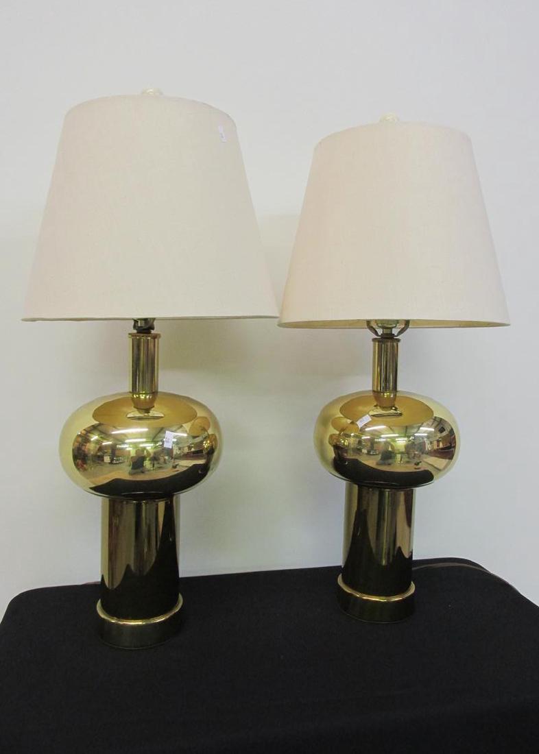 PAIR OF BRASS BALL TABLE LAMPS (1 of 1)