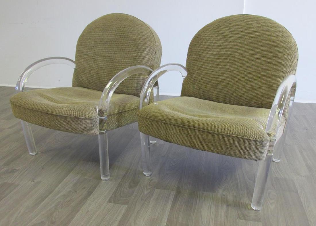 2 LUCITE LOUNGE CHAIRS - PACE COLLECTION: SEE TITLE