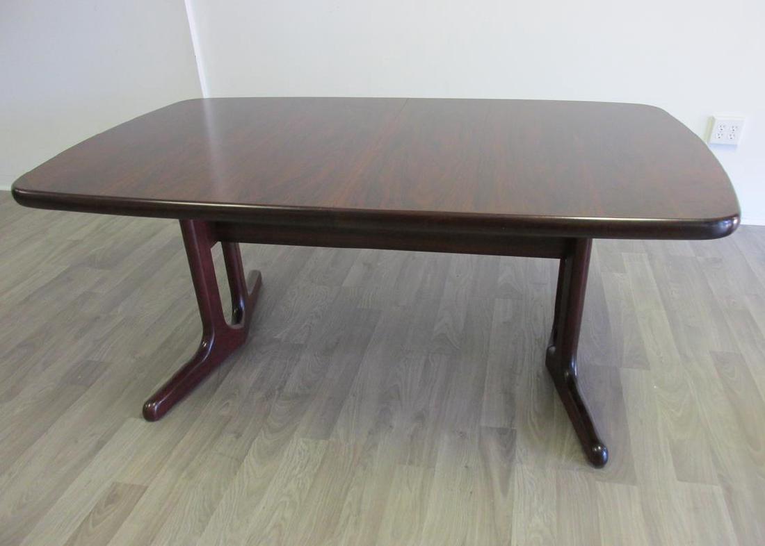 MOLLER (ATTR.) ROSEWOOD DINING TABLE: PROBABLY DANISH, 2X19.5" LEAVES, 65"L, 38"W, 29"H