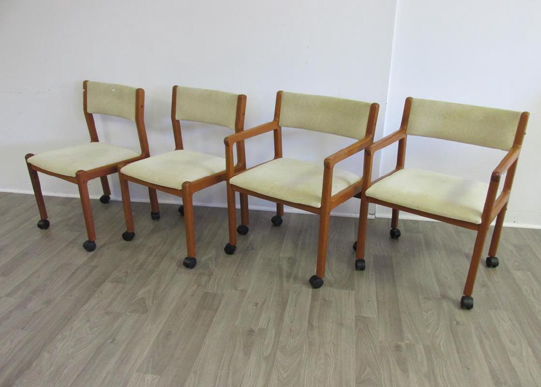4 TEAK DINING CHAIRS, J.L. MOLLER: SEE TITLE