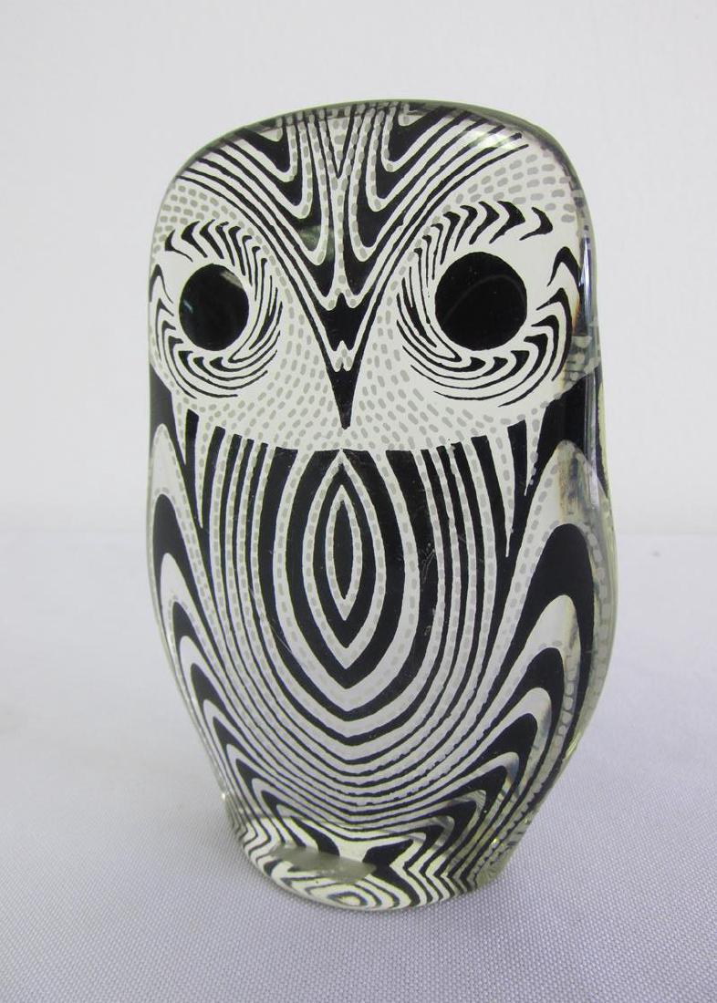 ABRAHAM PALATNIK LUCITE OWL, PAL/BRAZIL: HEIGHT IS 4"