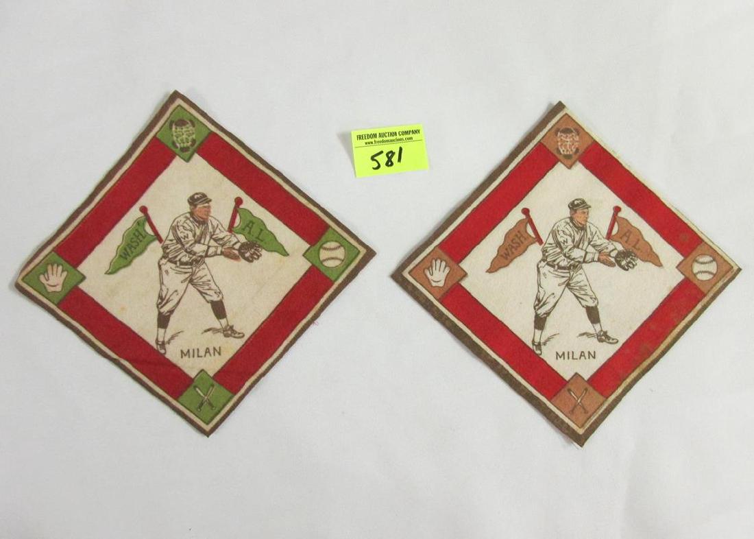 PAIR OF 1914 BASEBALL FELT TOBACCO BLANKETS (1 of 1)