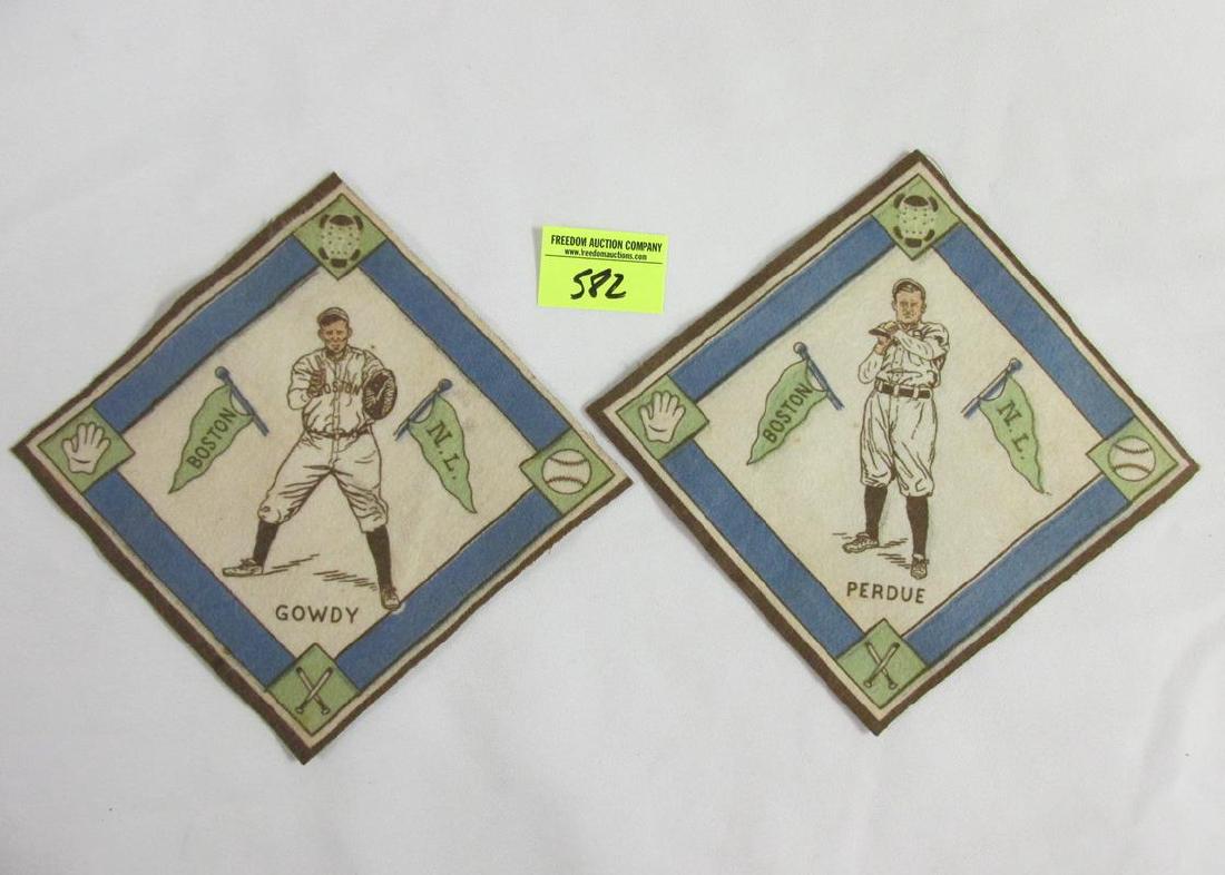 PAIR OF 1914 BASEBALL FELT TOBACCO BLANKETS (1 of 1)