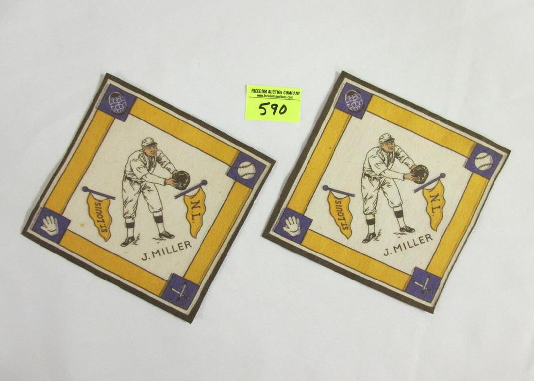 PAIR OF 1914 BASEBALL FELT TOBACCO BLANKETS (1 of 1)