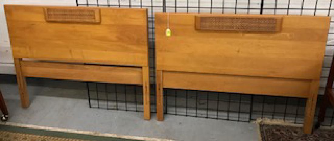 GEORGE NELSON WOOD & CANE TWIN HEADBOARDS: SEE TITLE