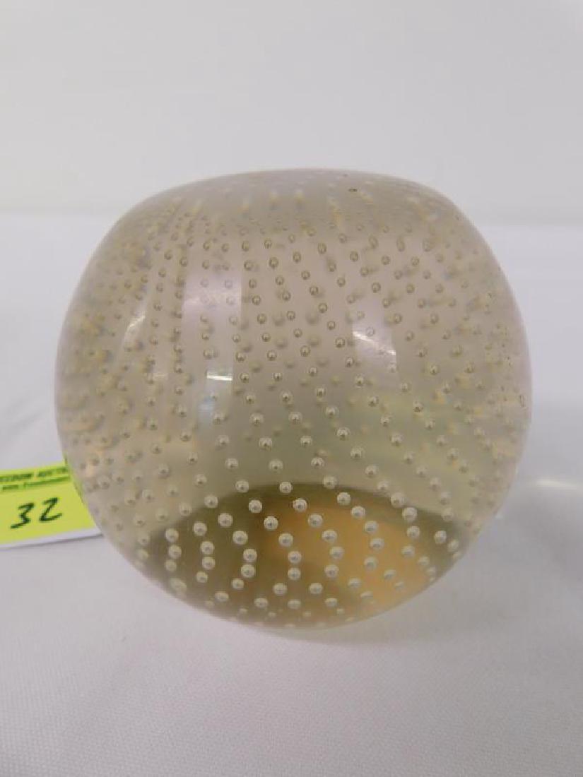 PAIRPOINT CONTROL BUBBLE ART GLASS WEIGHT: SEE TITLE