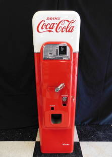 COCA-COLA VENDO 44 SODA MACHINE: RESTORED UNIT IS IN EXCELLENT CONDITION. COMPRESSOR RUNS, ICE COLD!