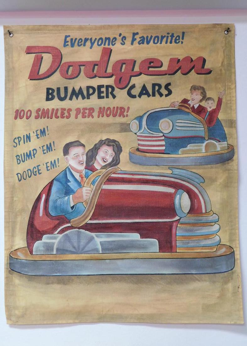 DODGEM BUMPER CARS BANNER: 32"X39"