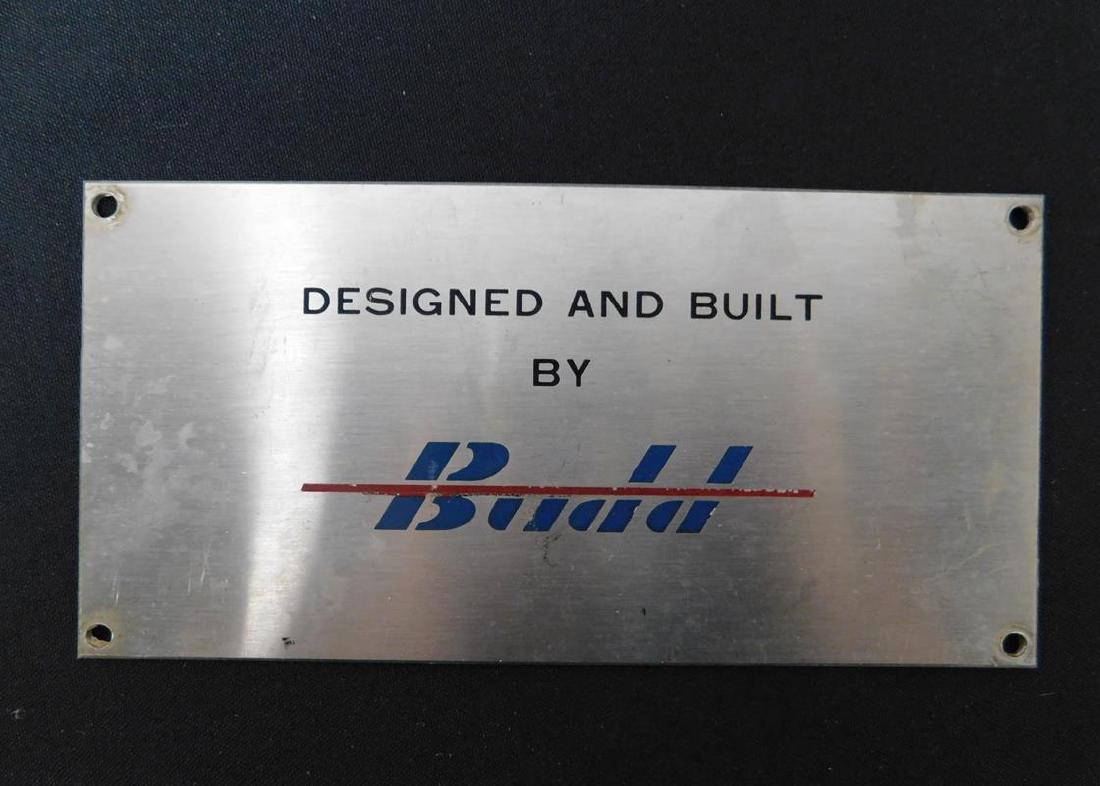 RAILROAD BUILDER'S PLATE - BUDD: 3.5"X7"