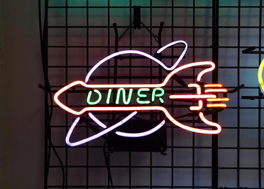 DINER NEON SIGN: SEE TITLE