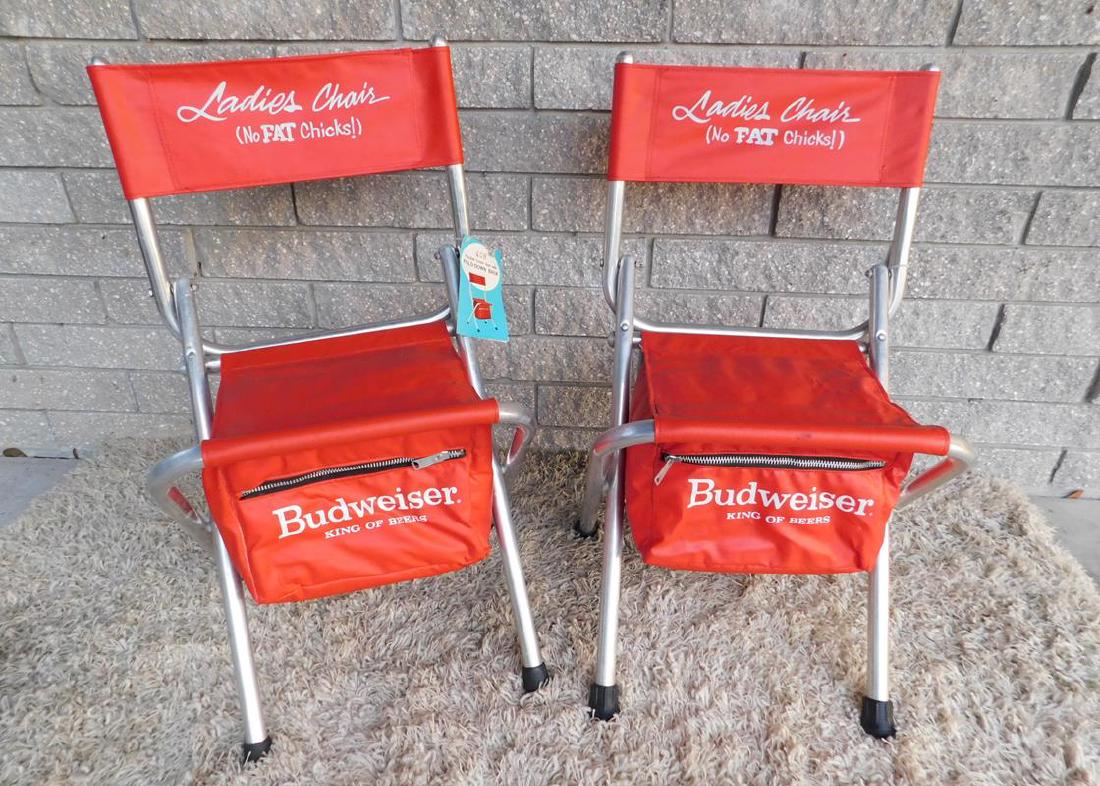 BUDWEISER "NO FAT CHICKS" COOLER SEATS: SEE TITLE