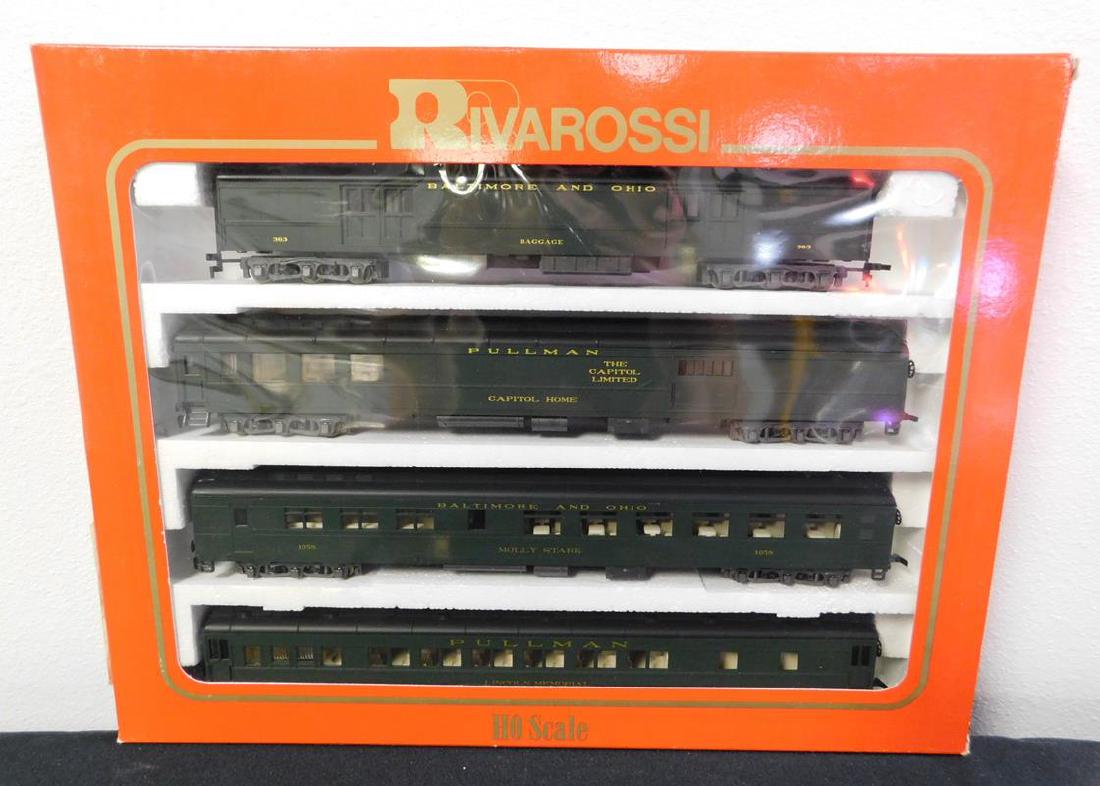 RIVAROSSI 1920'S TRAIN CAR SET: B&O, HO SCALE, ORIGINAL PACKAGING